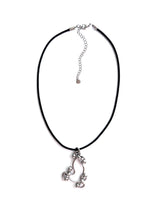 Adinkra Symbol Peace Making Black Strap Necklace (size: 2type)
