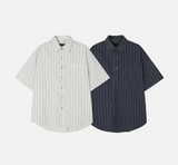 [S/S] マルチストライプハーフシャツ(2color)