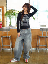 DOUBLE CAT WASHED DENIM GREY