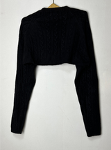 (FALL/WINTER ITEM) VIVID THICK KNIT LOOSE-FIT LAYERED CABLE-KNIT BOLERO CARDIGAN - 2 COLOR