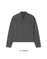 セリックストライプドクロップドシャツ