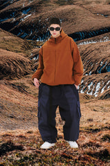 SMOOTH HOODED JACKET CARAMEL