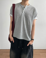 Day Henley neck Crop Short sleeve T