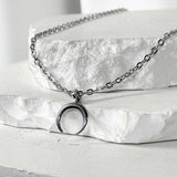 ss-Reverse Moon chain necklace_silver