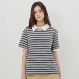 ストライプロゴTシャツ [GRAY]