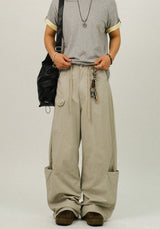 OS Washed Pocket Wide Pants