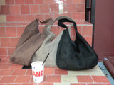 Cozy Stud Suede Shoulder Bag with Pouch