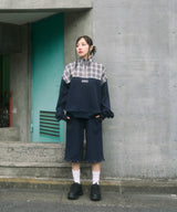 UNISEX 2WAYチェックロゴスウェットパンツ
