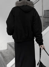 (Unisex) ケロンファーフードボンバーコットンジャンパー