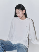 ワッフル Am I プリント長袖Tシャツ