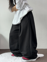 STRING FRONT SIDE PINTUCK BALLOON LONG PANTS🤍🖤🩶2SIZE 3COLOR