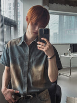 Summer Cool Oil Washed Western Denim Shirt
