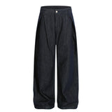 Raw Wide Pintuck Denim Pants