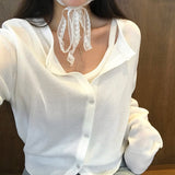 [MADE] Bali, see-through camisole cardigan setup