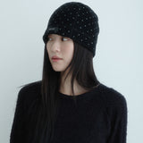 Mini Dot Fleece Beanie (black)
