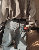 Royce Studded Wide Denim Pants