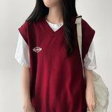 Hattie Oversized-Fit Logo Lettering Vest