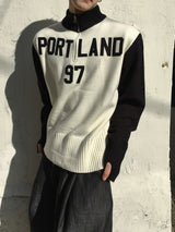ポートランド 97 カラーブロックニットジップアップ 2C