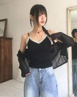 Donto Color Block Lace Sleeveless