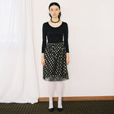 DOT SKIRT BLACK