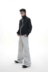 Deconstructed Stand Collar Windbreaker
