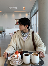 Cant Hachi Warm Knit Hooded Zip-Up