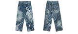 diamond bow wide denim pants