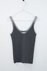 レース ディープVニット(Charcoal)