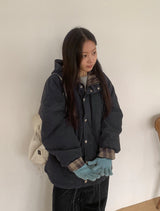 Harvey Corduroy Quilted Hood Jumper