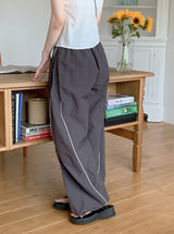 #KD Nylon Line Banding Wide Track Pants (3color)
