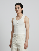 Henley Neck Ribbed Tank
