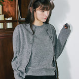 Short Sleeve Wool Knit Grey