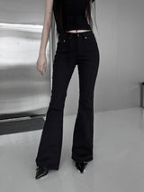 studded mid-rise bootcut denim