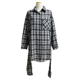 Rook Waist Point Check Long Shirt