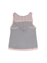 FLORAL LACE DOUBLE HOOD SLEEVELESS / GREY