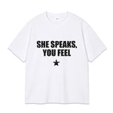 SHE LETTERING DOT OVER FIT T-SHIRT (2color)