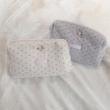Rosebud Waffle Pouch - WHITE