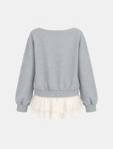 Rosie Ribbon Frill Layered Sweatshirt