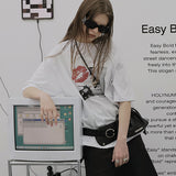 OVERSIZED HIP HOP DANCE STUDIO PUNK GRAPHICS SHORT SLEEVE T-SHIRT_WHITE