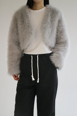 Crop fur jacket