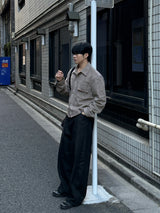 Node raw fabric curve denim pants