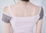 [MADE] Love It Lace Asymmetric Off-Shoulder Tee