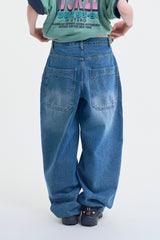 Darnel curved denim pants