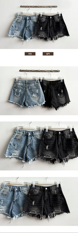 Rudy Damage Cutting Denim Shorts