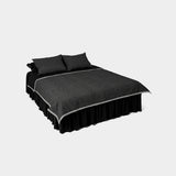 ボーダーラインパターンリバーシブルサマーコンフォーター - Black Double Check - Q size