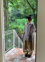 [unisex] Delice Vintage Check Long Sleeve Shirt