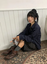 26FW★ [BAONHAUS] Kurenin Roll-up Check Shirt