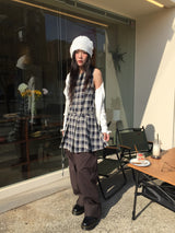 Low Check Pleated Dress (2color)