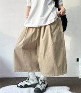 フロントピンタックコットンオーバー7ロングバミューダ 💛🤍💚🖤4カラー