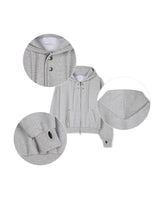 double-button hooded zip-up hoodie (2colors)